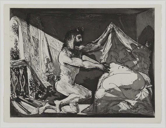 Pablo Picasso - Faune dévoilant une dormeuse (Jupiter et Antiope, d'après Rembrandt) - Frame image