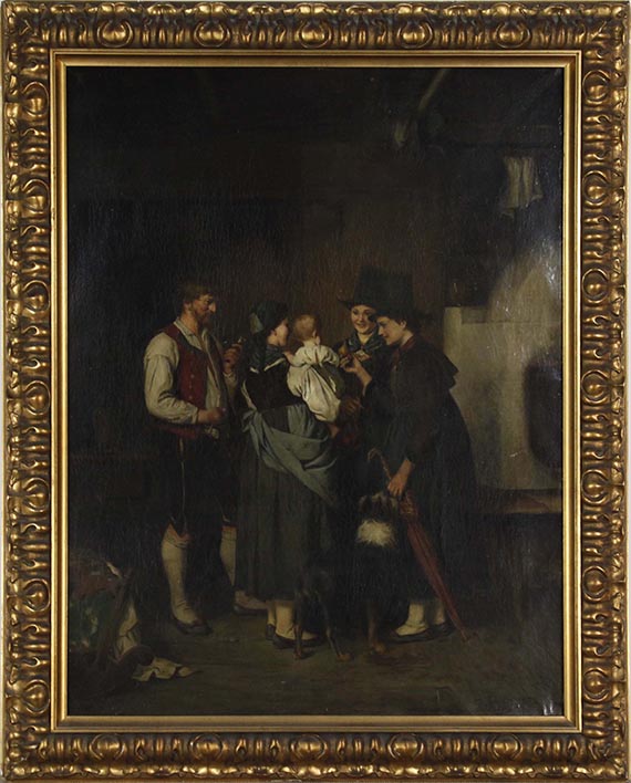 Franz von Defregger - Besuch der Tanten - Frame image