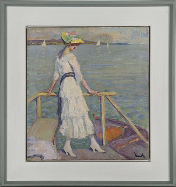 Edward Cucuel - Abend am See - Frame image