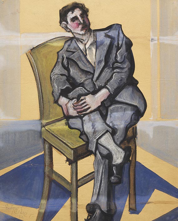 Hugo Scheiber - Auf einem Stuhl sitzender Mann