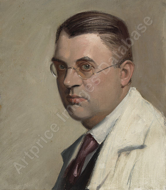 GEORG SCHOLZ (1890 -1945 )Selbstbildnis mit Ma...