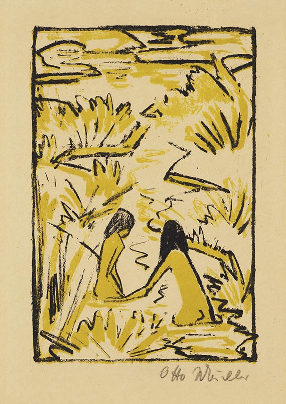 Otto Mueller - Zwei Badende im Bach