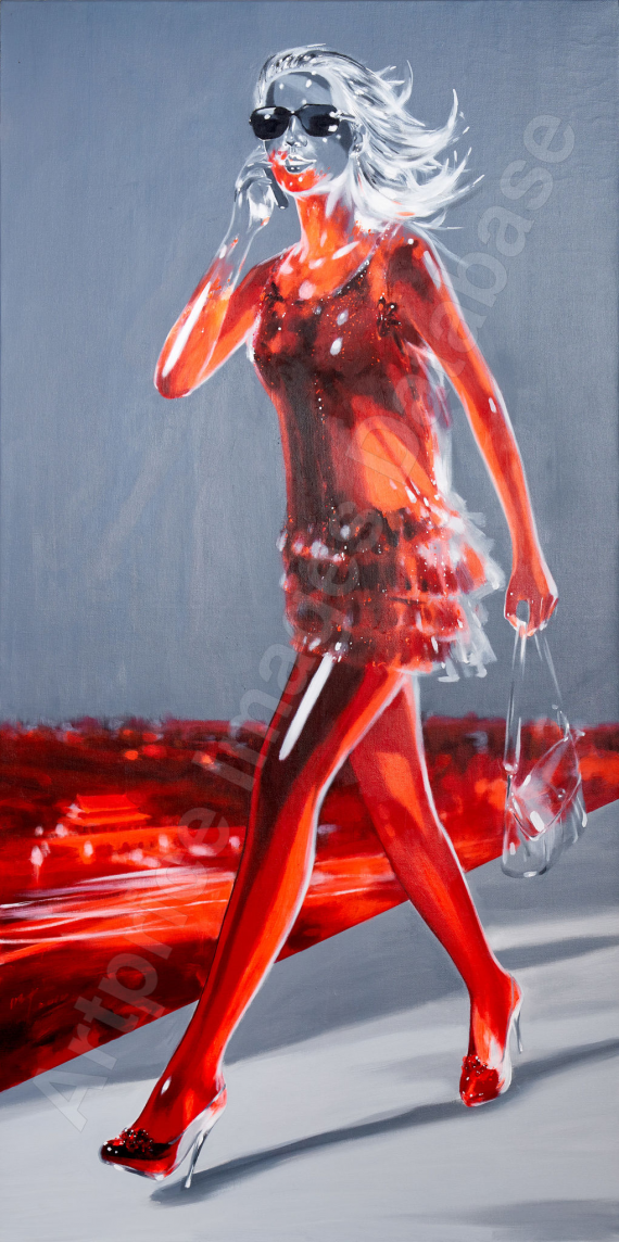 Young girl strolling...