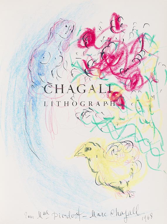 Fernand Mourlot - Chagall Lithograph. Mit Orig.-Zeichnung von Chagall