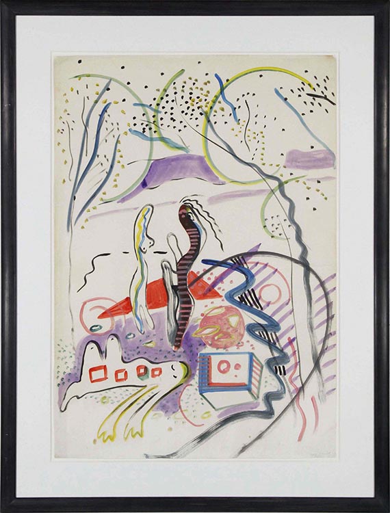 Sigmar Polke - Ohne Titel (Figuren in Landschaft) - Frame image