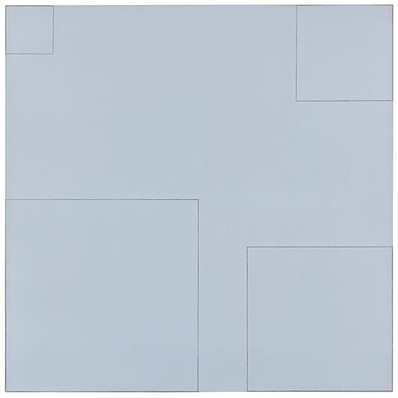 Robert Mangold - Four squares within a square (Light Blue)