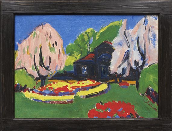 Ernst Ludwig Kirchner - Landschaft mit Haus (Torhaus an der Hauptallee des Großen Gartens in Dresden) - Frame image
