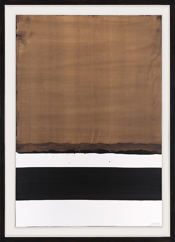 Pierre Soulages - Brou de noix sur papier - Frame image