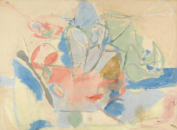 Illustration for: Helen Frankenthaler, Mountains and Sea, 1952, oil and charcoal on canvas, National Gallery of Art, Washington. <br />© Helen Frankenthaler Foundation, Inc. / VG Bild-Kunst, Bonn 2026