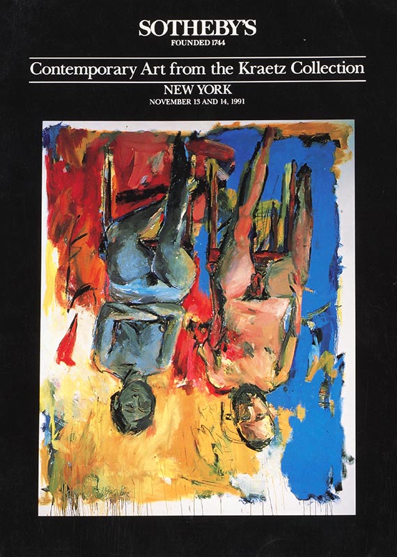 Illustration  for: Comtemporary Art from the Kraetz Collection, Sotheby&rsquo;s, New York, November 13/14 1991, Cover: Schlafzimmer (Bedroom), 1975, oil and charcoal on canvas, private collection. &copy; Georg Baselitz 2026