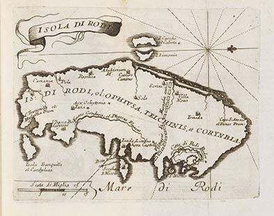 Vincenzo Maria Coronelli - Isola di Rodi geografica-storica, antica, e moderna