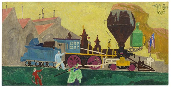 Lyonel Feininger - Alte Amerikanische Lokomotive