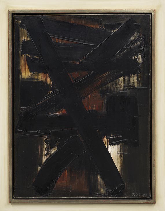 Pierre Soulages - Peinture 81 x 60 cm, 2 mai 1957 - Frame image
